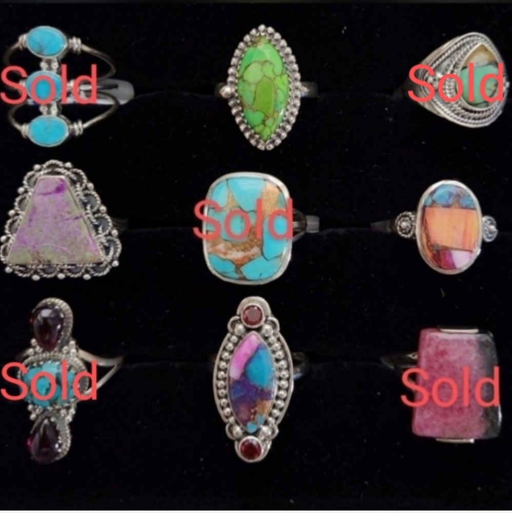 NEW Size 9 Genuine Sterling Silver Rings - Picture 3 of 4